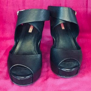 BCBGeneration Tevos Sexy Ankle Strap Wedge Sandal